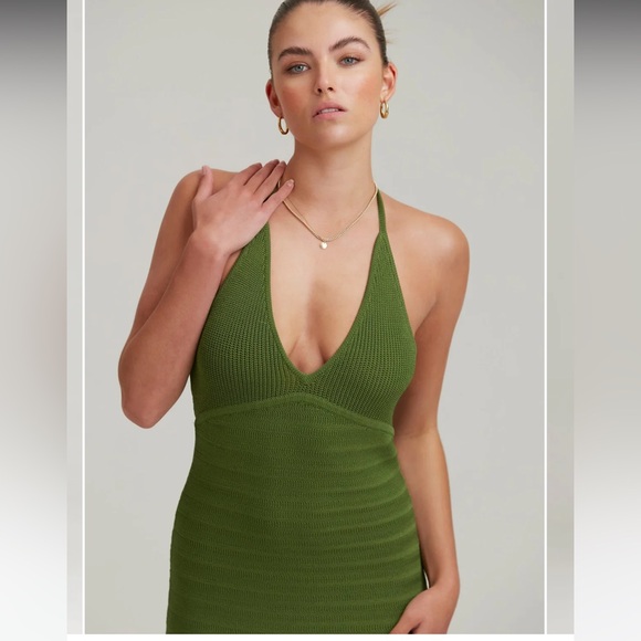 Finders Keepers Iggy knit halter dress. Green. Size small. EUC. - Picture 2 of 15